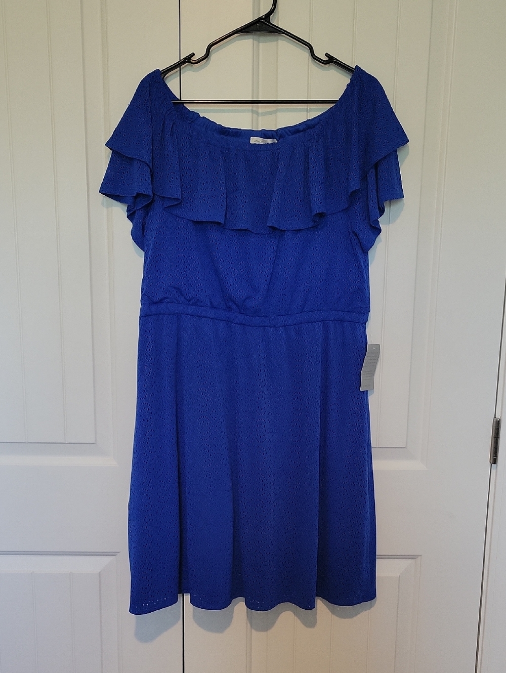 London Times Royal Blue Ruffle Dress XL